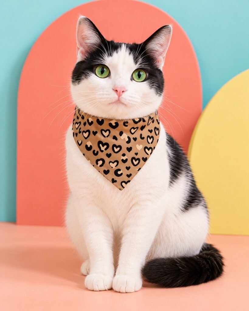 Corazones animal print · Gato